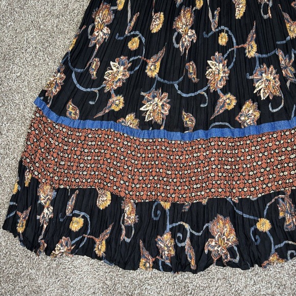 Vtg Broomskirt Maxi Skirt Womens XL Floral Boho Lucia Lukken USA - Picture 3 of 10